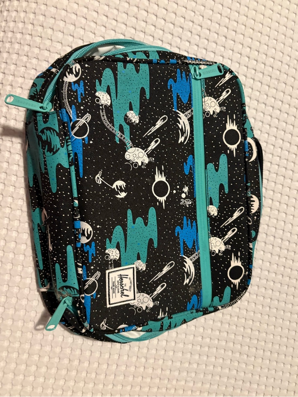Herschel Supply Company Kids Space-Print Lunch Bag - Teal/Blue/Black